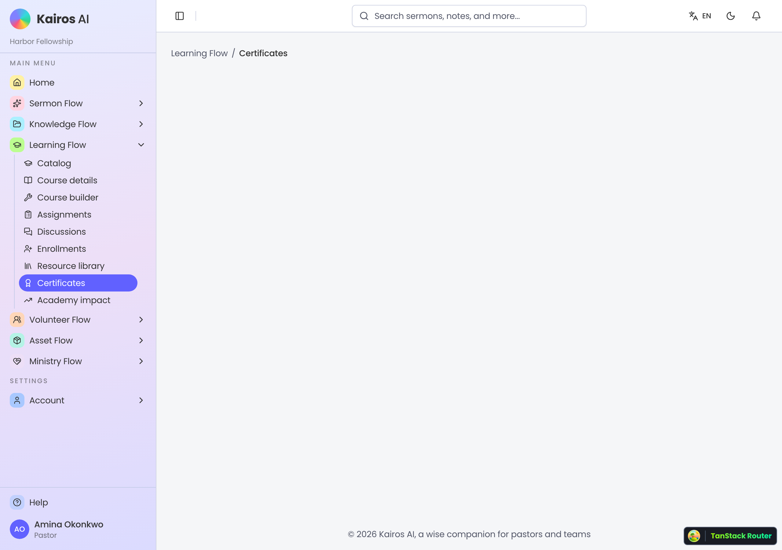 Certificate review page with template choices and a preview.